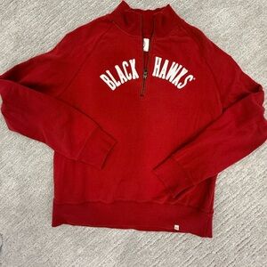 47 Brand Red Black Hawks Zip-Up
